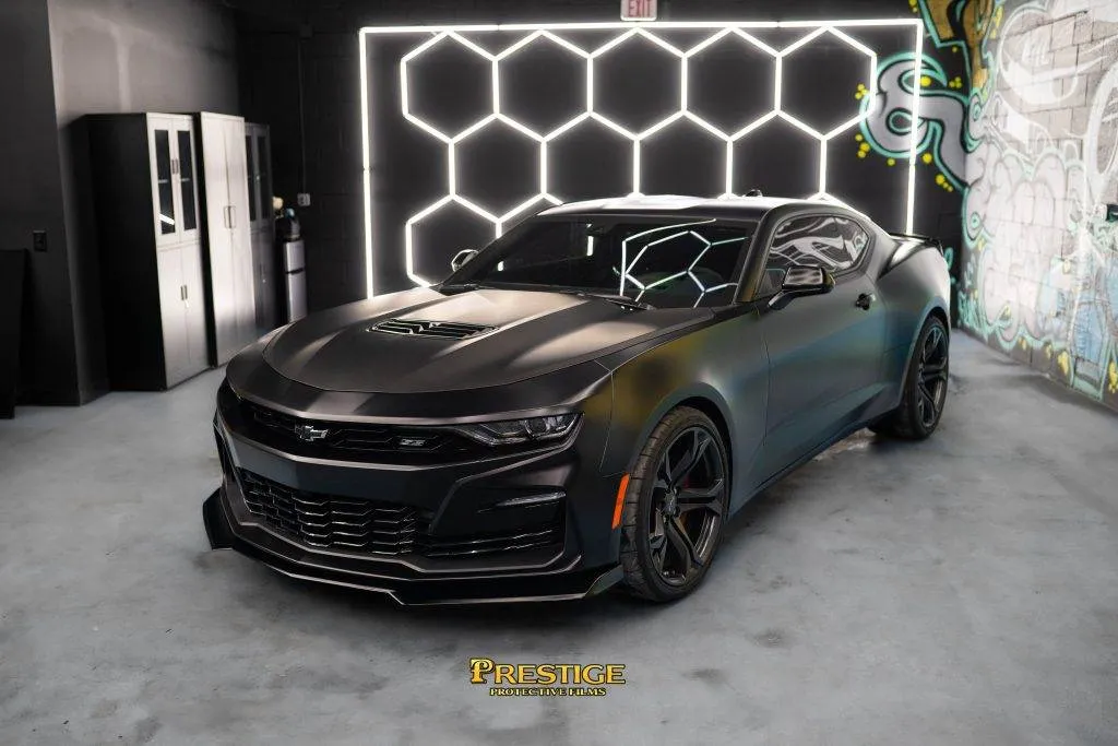 Chevrolet Camaro receiving auto protection services at Prestige Protective Films